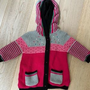 Catimini Fleece Lined Knit Jacket- Size 2